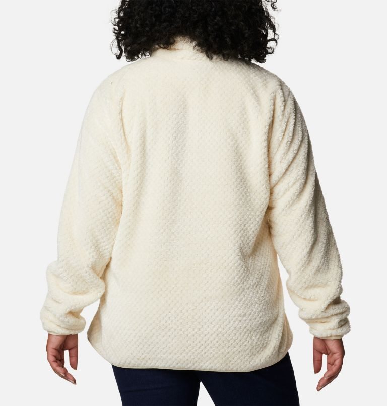 Women's Columbia Fireside Quarter Zip Sherpa Fleece Sweatshirts Cream | Plus Size CA-B43C1